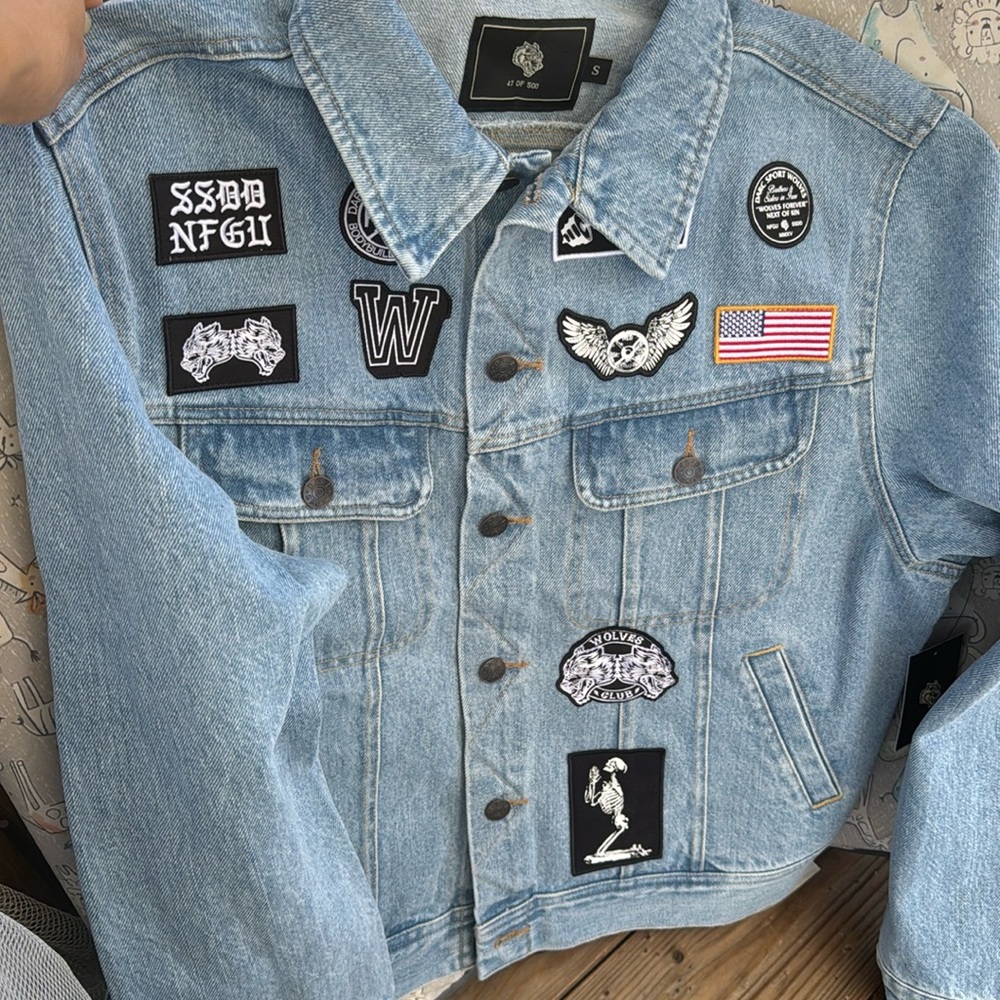 Darc Sport Wolves Vintage Denim Jean Jacket Men’s